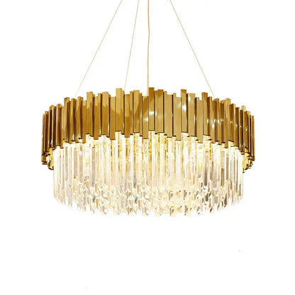 Art deco crystal led chandelier gold & silver dining room lighting