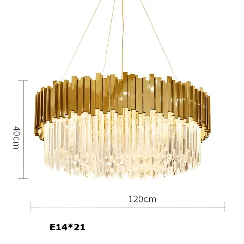 Art deco crystal led chandelier gold & silver dining room lighting