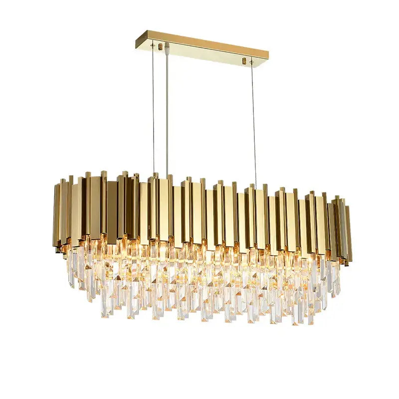 Art deco crystal led chandelier gold & silver dining room lighting