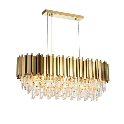 Art deco crystal led chandelier gold & silver dining room lighting