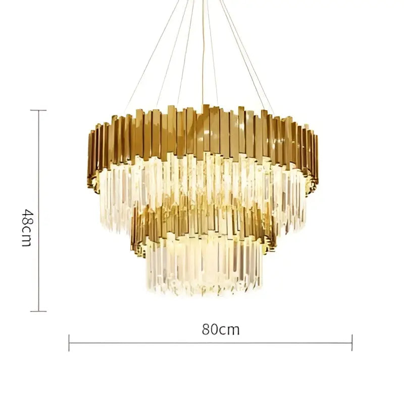 Art deco crystal led chandelier gold & silver dining room lighting