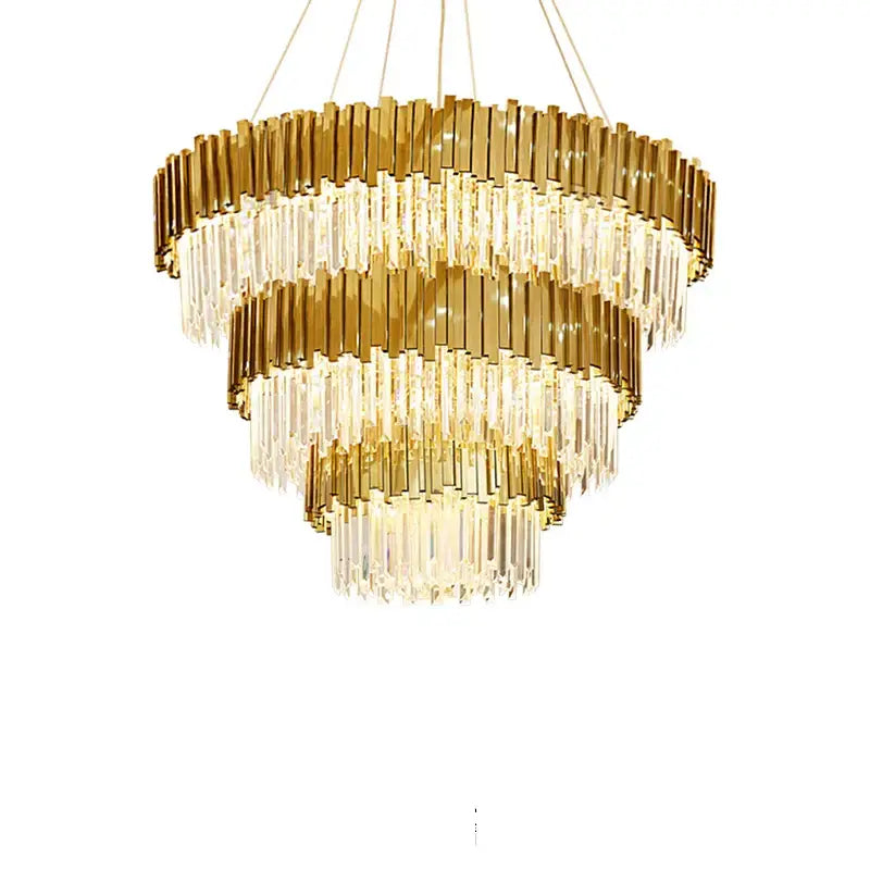 Art deco crystal led chandelier gold & silver dining room lighting