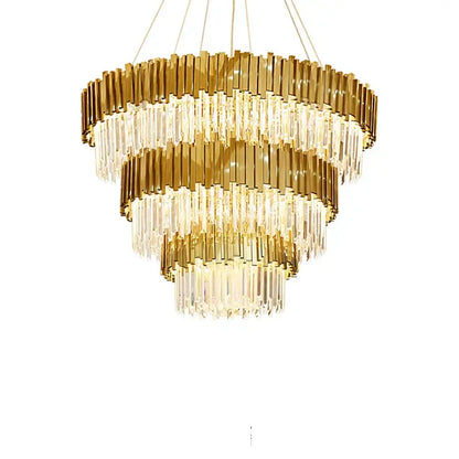 Art deco crystal led chandelier gold & silver dining room lighting