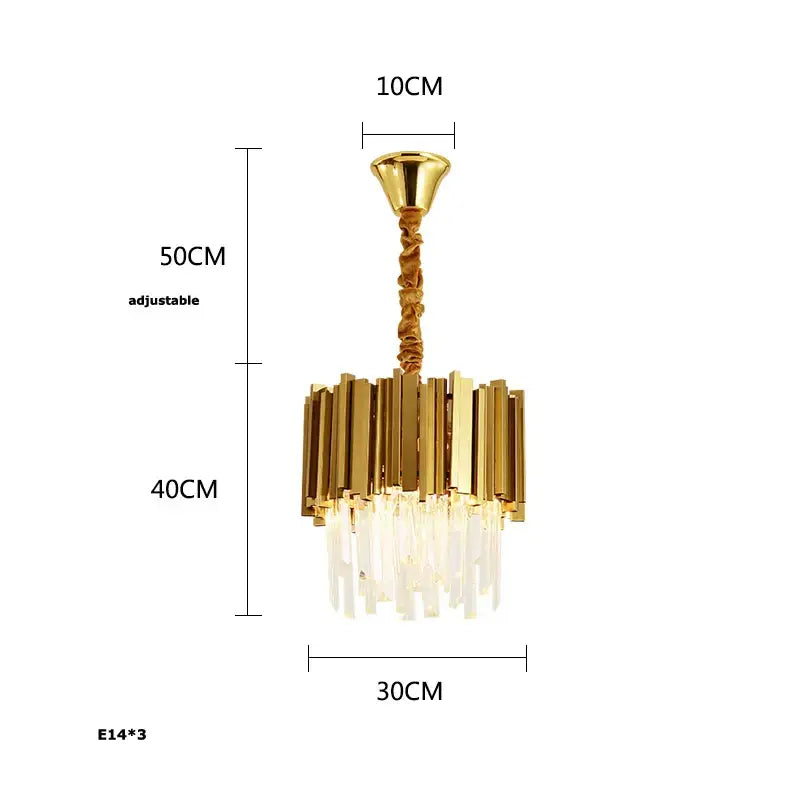 Art deco crystal led chandelier gold & silver dining room lighting