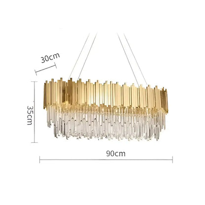 Art deco crystal led chandelier gold & silver dining room lighting