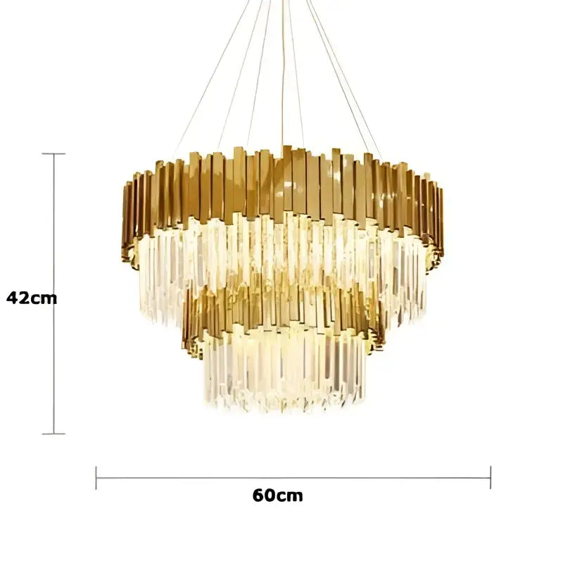 Art deco crystal led chandelier gold & silver dining room lighting