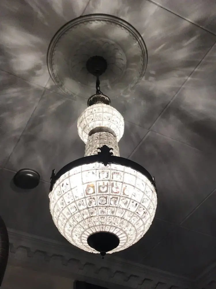 Art deco crystal led chandelier antique brass for bedroom
