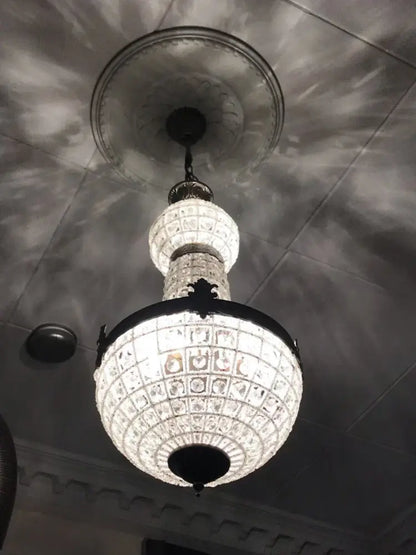 Art deco crystal led chandelier antique brass for bedroom