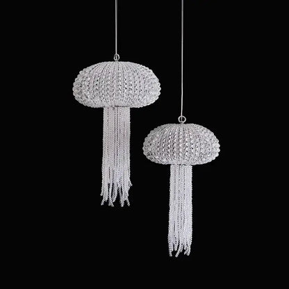 Art deco silver jellyfish dimmable hanging chandelier dining room