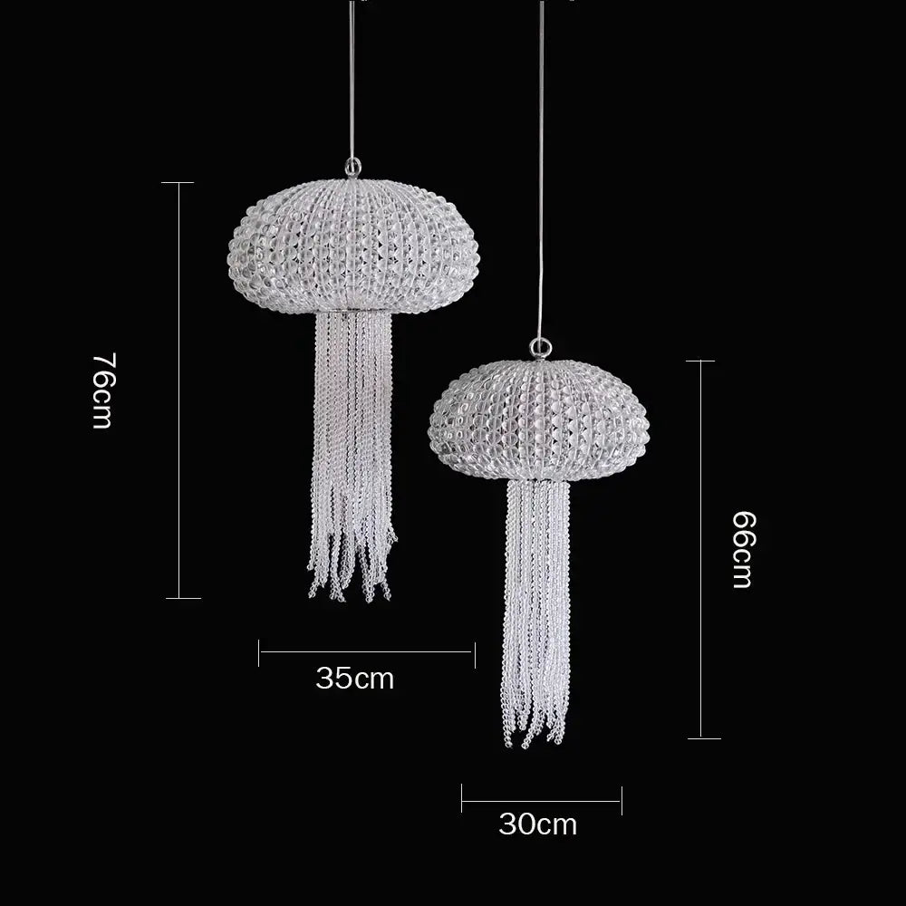Art deco silver jellyfish dimmable hanging chandelier dining room