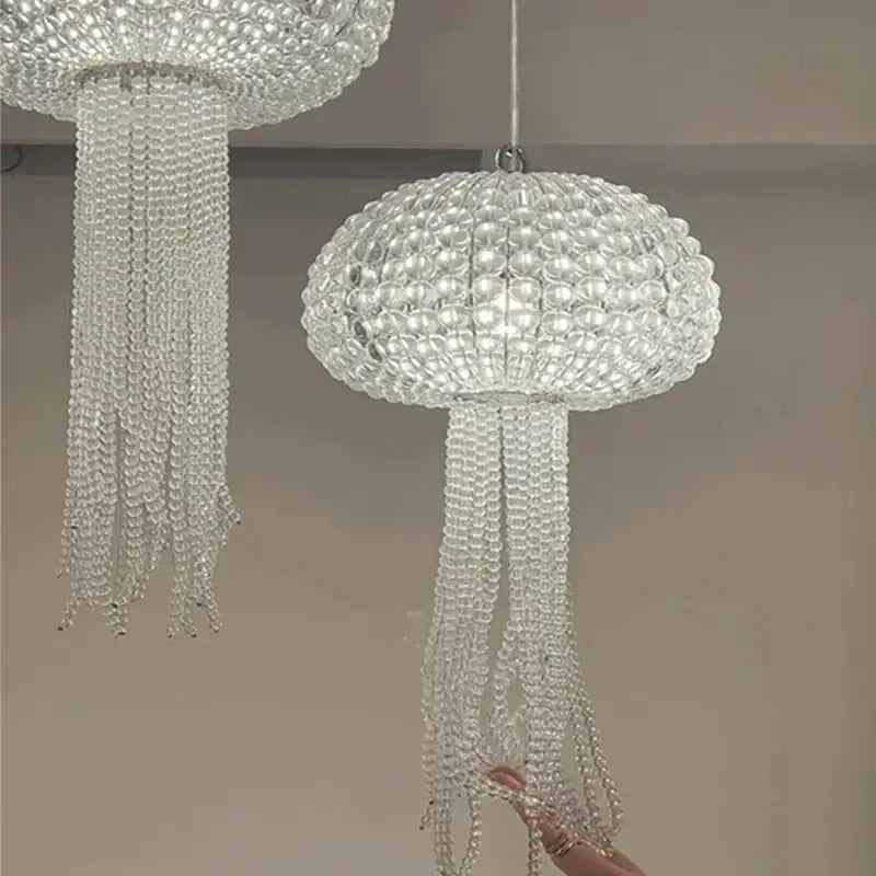Art deco silver jellyfish dimmable hanging chandelier dining room