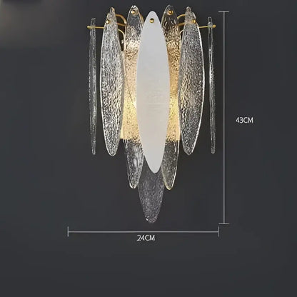 Art deco glass leaf chandelier amber & gold dining room light