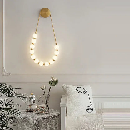 Art deco black & gold led wall sconce bedroom lighting