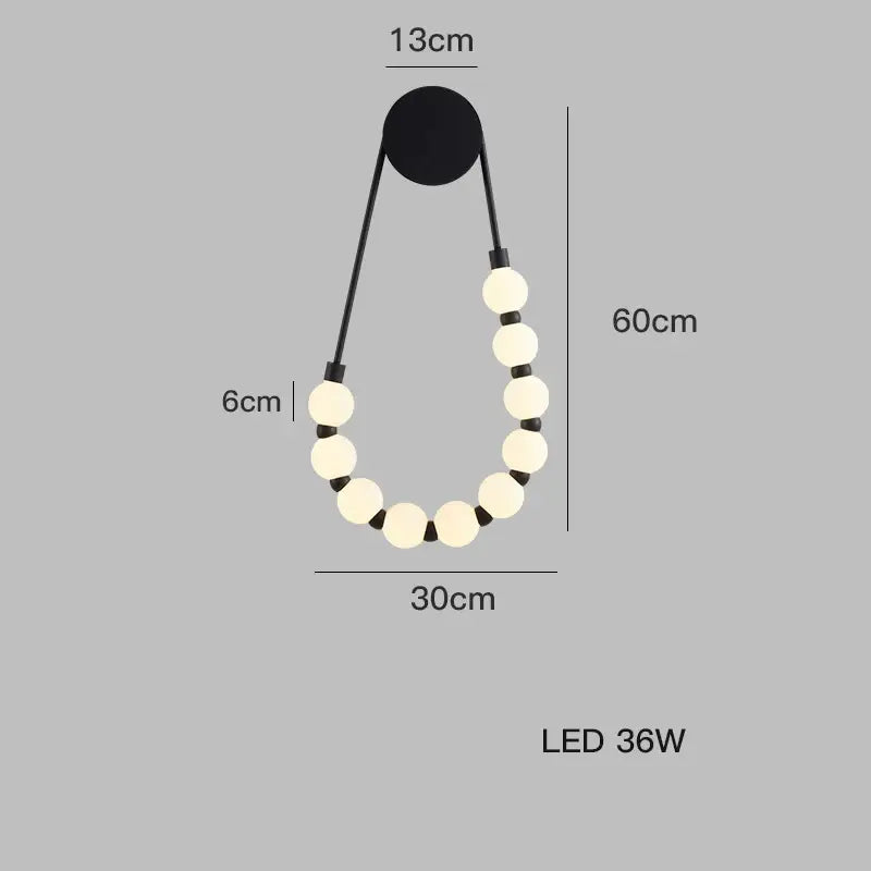 Art deco black & gold led wall sconce bedroom lighting
