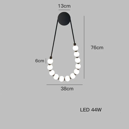 Art deco black & gold led wall sconce bedroom lighting