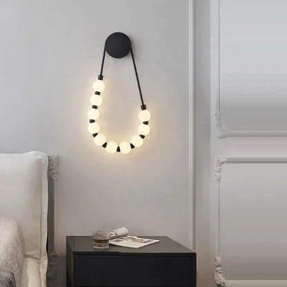 Art deco black & gold led wall sconce bedroom lighting