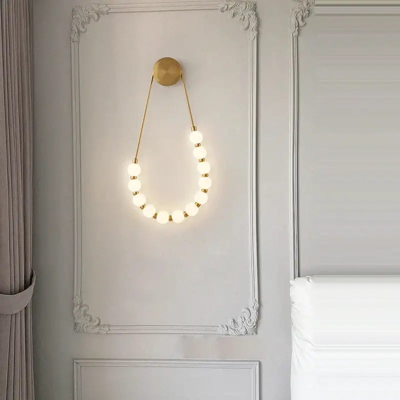 Art deco black & gold led wall sconce bedroom lighting