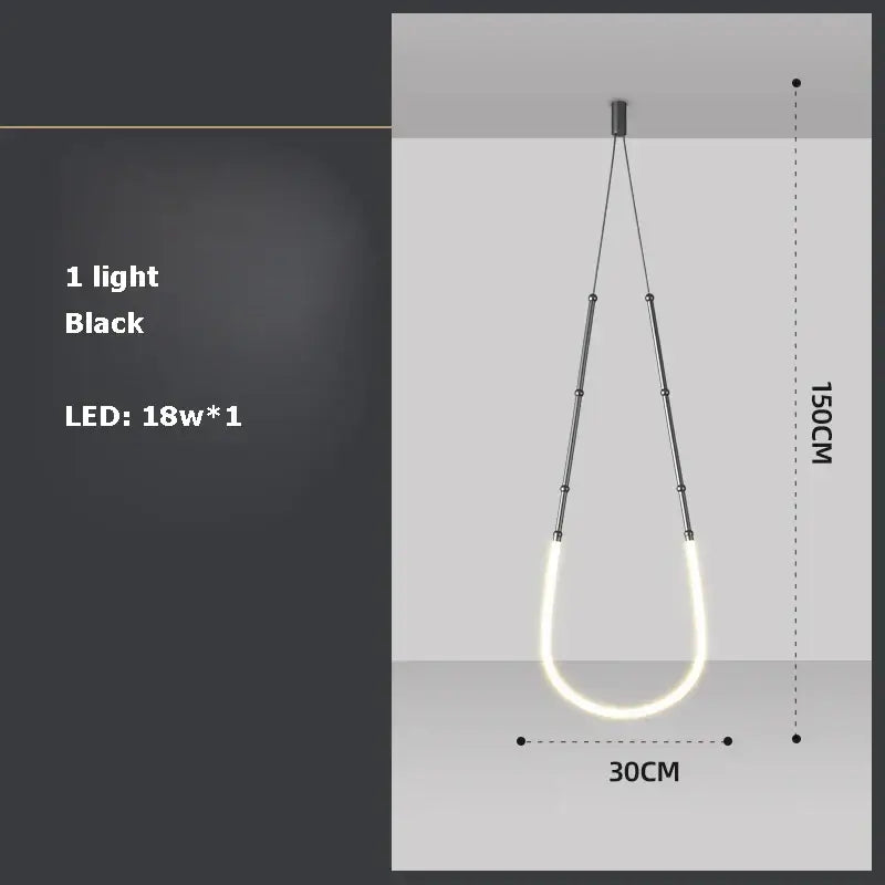 Modern art deco gold & black led pendant light dining room