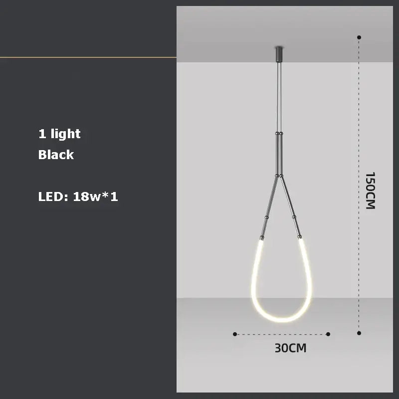 Modern art deco gold & black led pendant light dining room