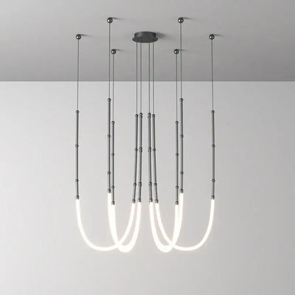 Modern art deco gold & black led pendant light dining room