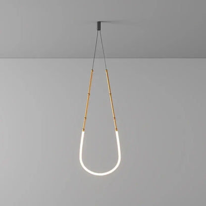 Modern art deco gold & black led pendant light dining room