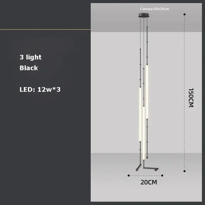 Modern art deco gold & black led pendant light dining room