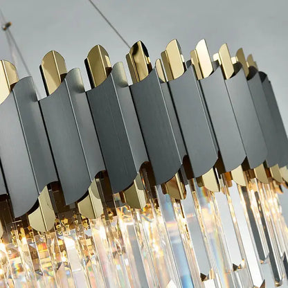 Art deco golden black crystal pendant lights for dining room
