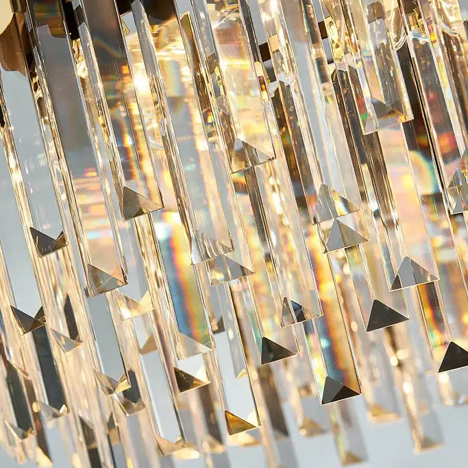Art deco golden black crystal pendant lights for dining room