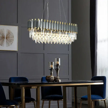 Art deco golden black crystal pendant lights for dining room
