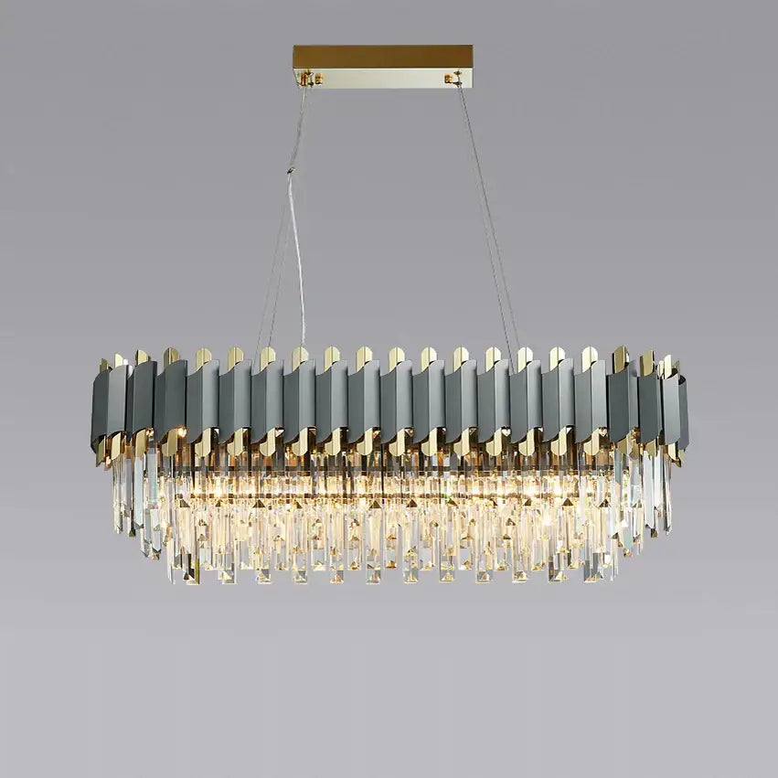 Art deco golden black crystal pendant lights for dining room