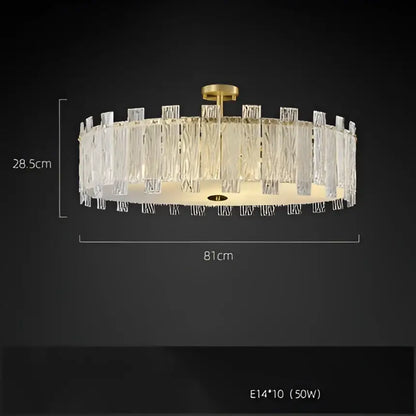 Art deco golden copper glass chandelier dining room led lighting