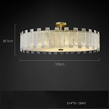 Art deco golden copper glass chandelier dining room led lighting