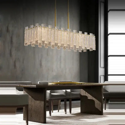 Art deco golden copper glass chandelier dining room led lighting