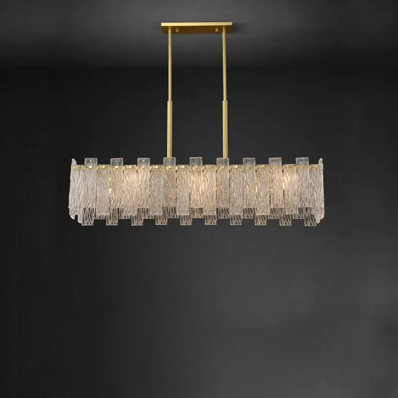 Art deco golden copper glass chandelier dining room led lighting