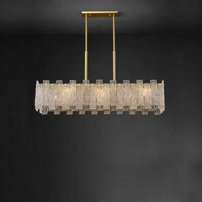 Art deco golden copper glass chandelier dining room led lighting