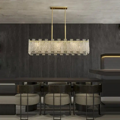 Art deco golden copper glass chandelier dining room led lighting