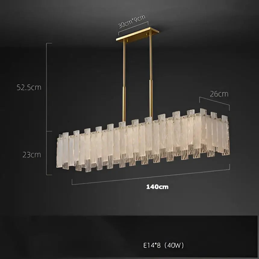 Art deco golden copper glass chandelier dining room led lighting