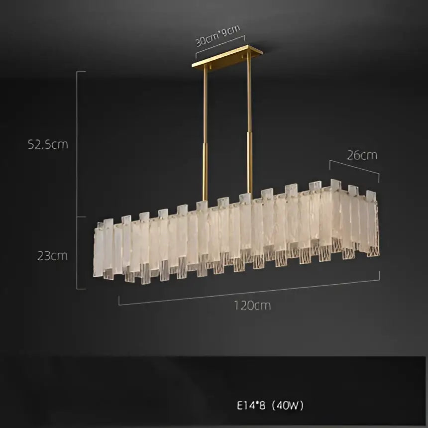 Art deco golden copper glass chandelier dining room led lighting