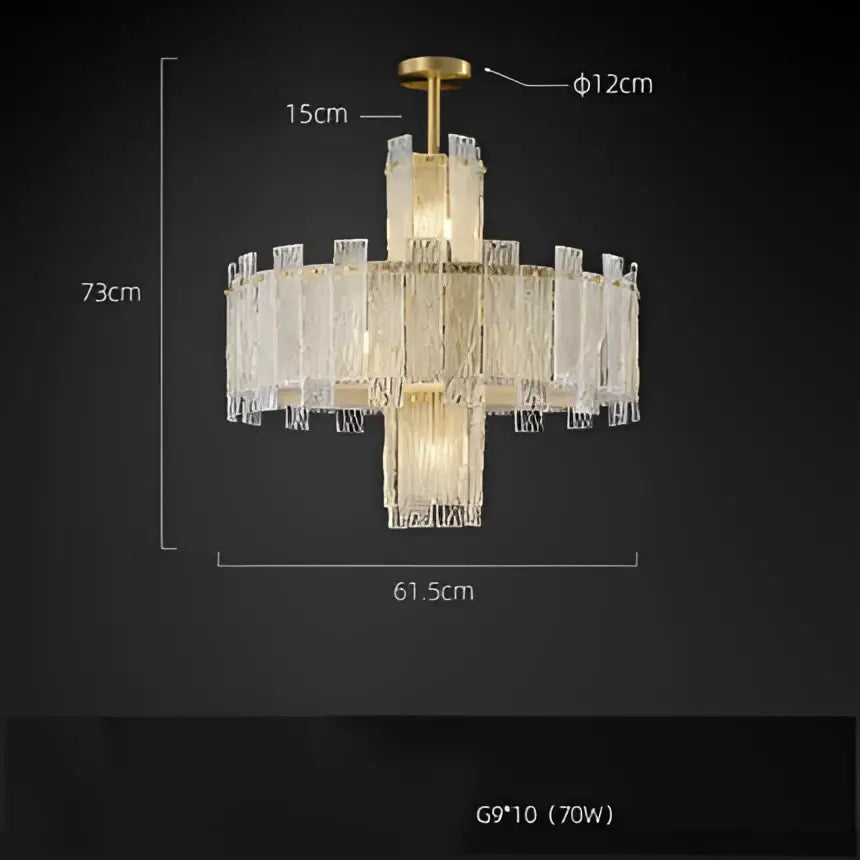 Art deco golden copper glass chandelier dining room led lighting