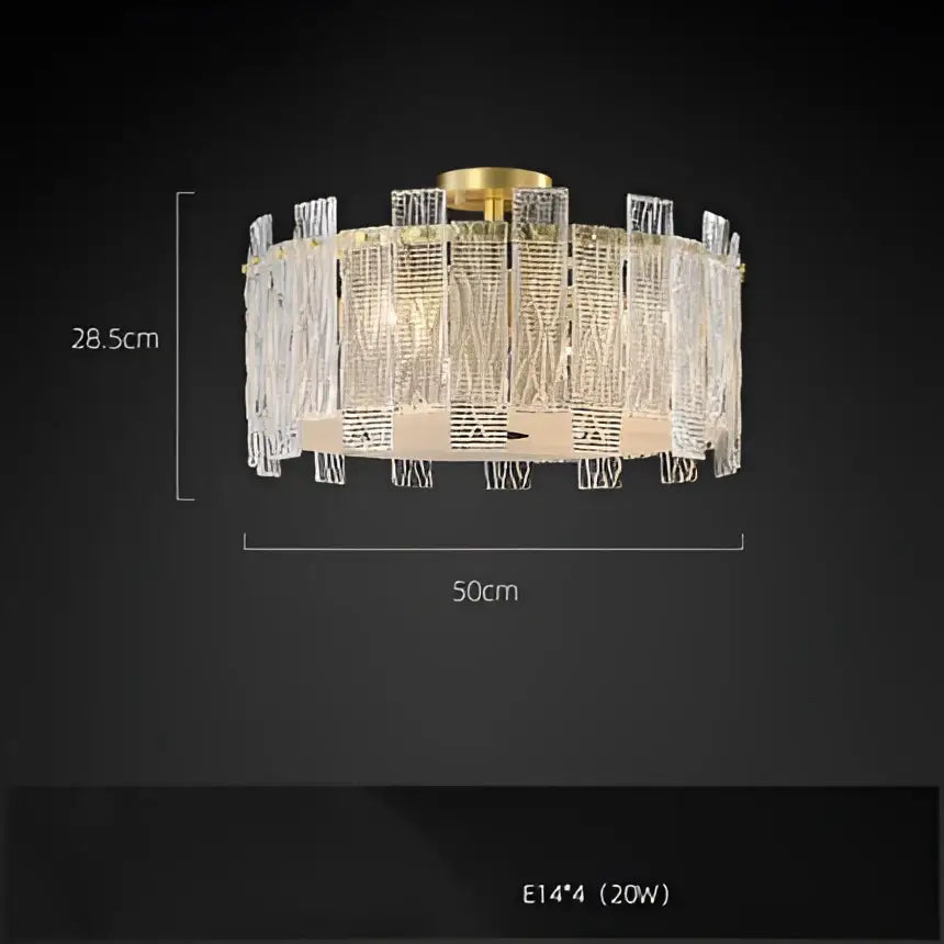 Art deco golden copper glass chandelier dining room led lighting
