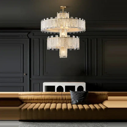 Art deco golden copper glass chandelier dining room led lighting