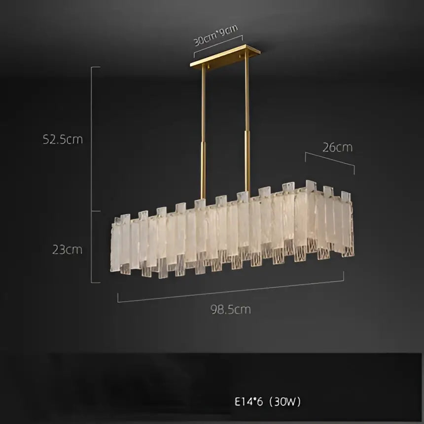 Art deco golden copper glass chandelier dining room led lighting