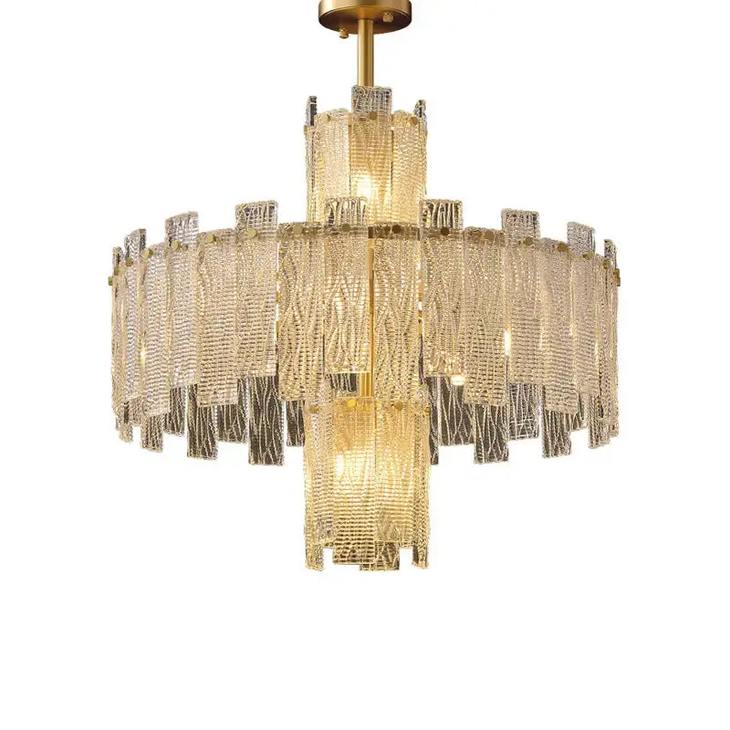 Art deco golden copper glass chandelier dining room led lighting
