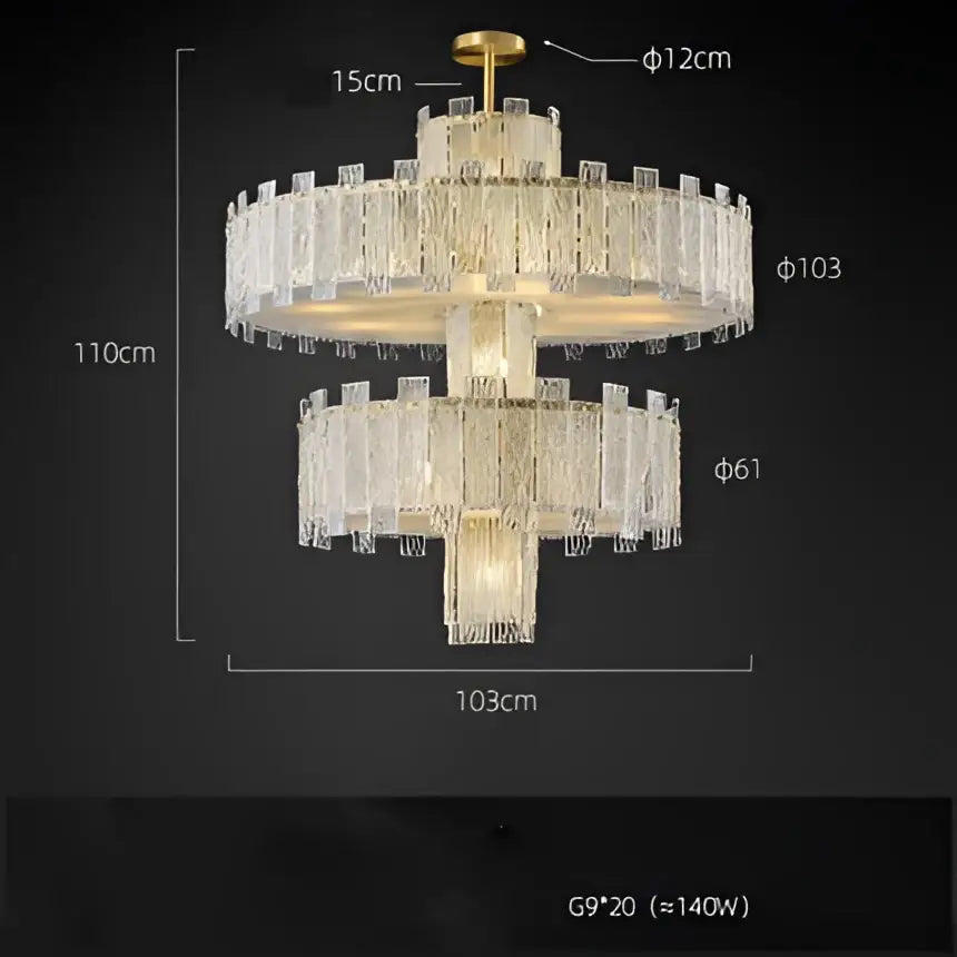 Art deco golden copper glass chandelier dining room led lighting