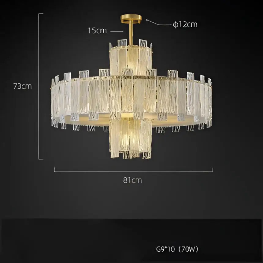 Art deco golden copper glass chandelier dining room led lighting