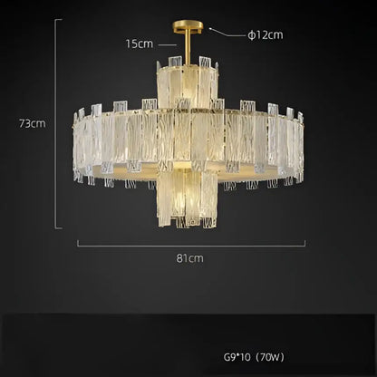 Art deco golden copper glass chandelier dining room led lighting