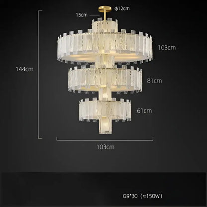 Art deco golden copper glass chandelier dining room led lighting