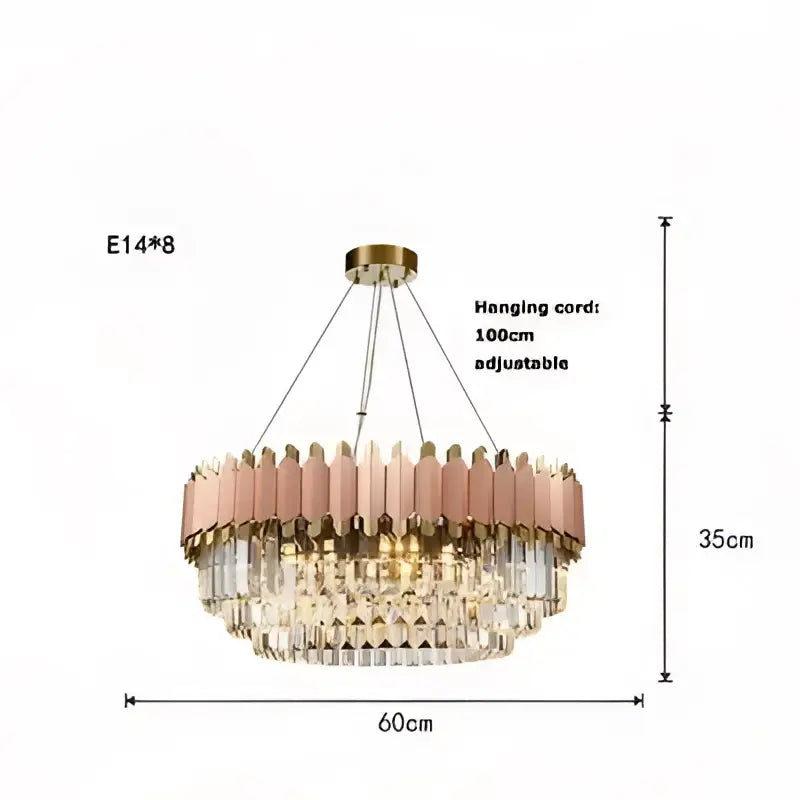 art deco gray & gold crystal chandelier foyer light