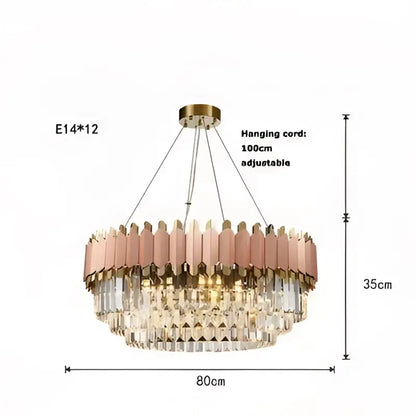 art deco gray & gold crystal chandelier foyer light