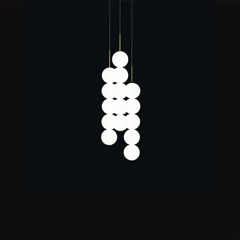 Art deco led glass pingpong pendant light dining room white orbs